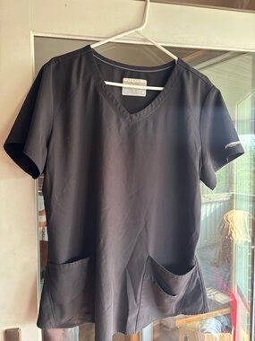 Skechers Black V-Neck Short Sleeve Scrub Top